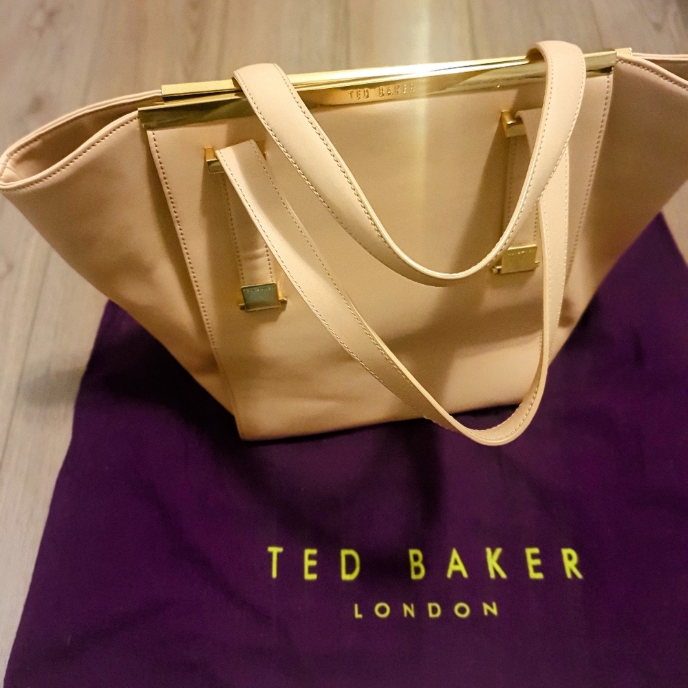 Handbag/satchel Ted Baker - medium+ size - dusty pink with gold details